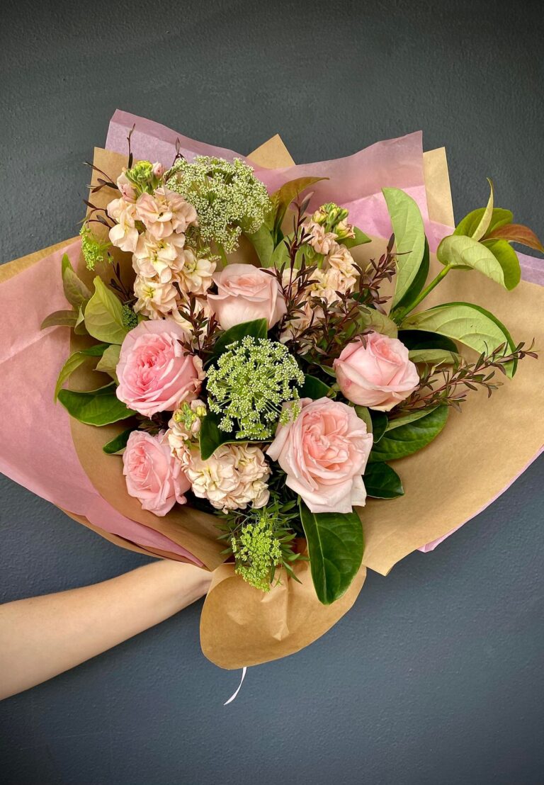 Love is… A medium Rose Bouquet - $75 (as pictured) or $130